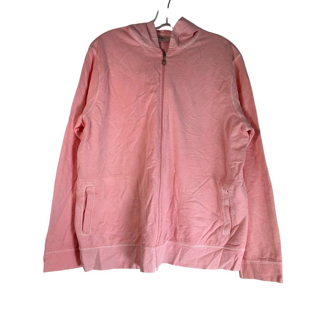 Hot Cotton by Marc Ware Pink Full Zip Hoodie Sweatshirt Pockets L/XL